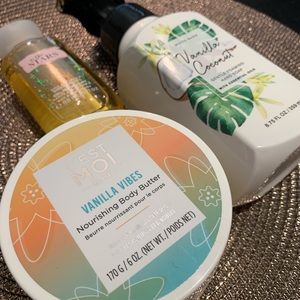 BBW + Cest Moi Bundle: Body Wash, Hand Soap & Body Butter (Vanilla Theme)
